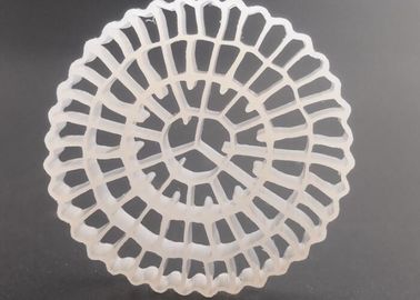 주문 넓은 표면 25*4mm, 흰색의 처녀 HDPE 물질 MBBR 바이오 필름 매체 online manufacture