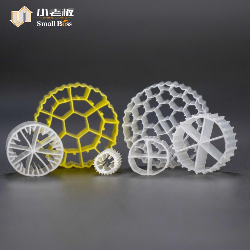 PE38 이동 베드 바이오 필름 원자로 흰색 자연 색상 처녀 HDPE 물질 Mbbr 운반기