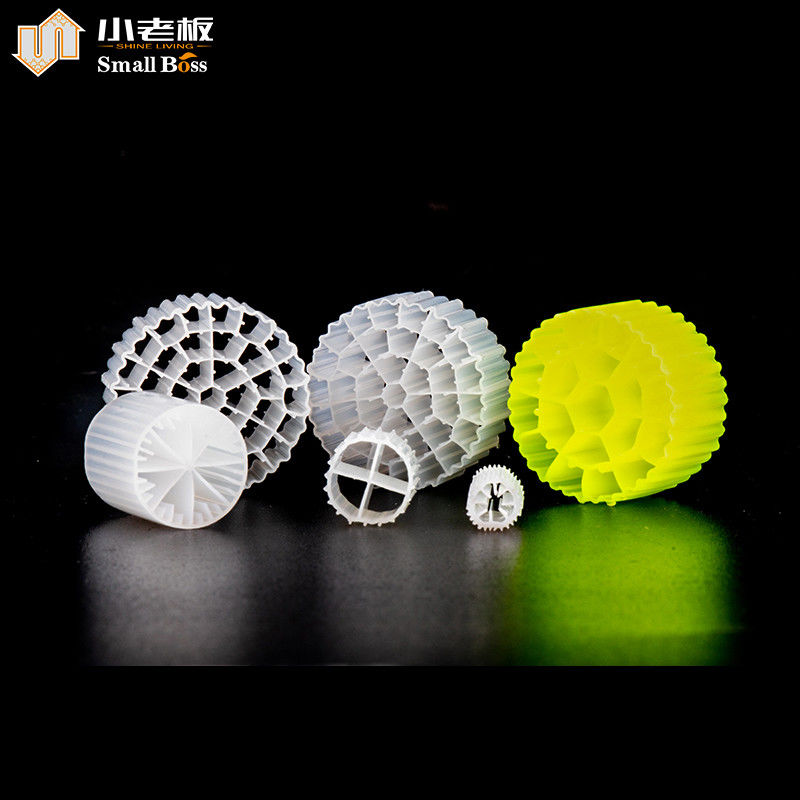 PE38 이동 베드 바이오 필름 원자로 흰색 자연 색상 처녀 HDPE 물질 Mbbr 운반기