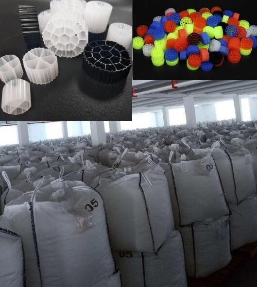 처녀 HDPE 물질 흰색 MBBR 필터 물 처리용 바이오 미디어