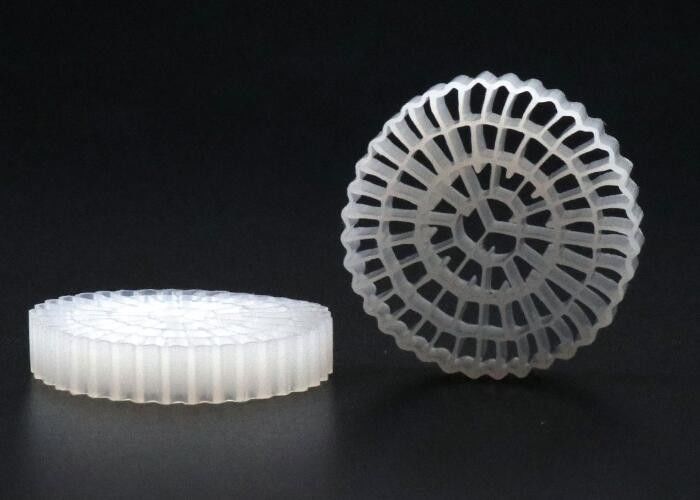 바이오 필름 성장 빠른 K1 마이크로 필터 매체 25 * 10mm 모든 다채로운 HDPE 칼드네스