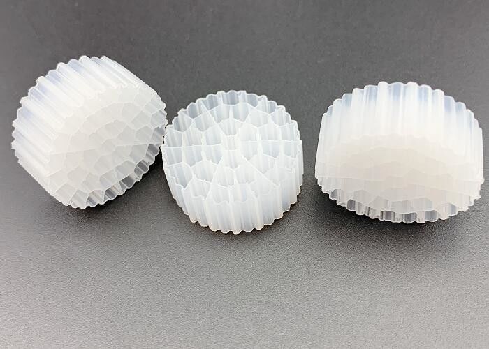 FDA PE37 25*10MM 흰색 HDPE MBBR 떠있는 필터 매체