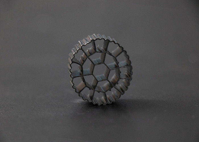 검은색 떠있는 25*12MM Mbbr 바이오 필터 매체 HDPE 물질